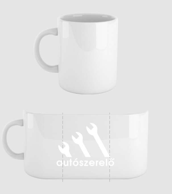 Autószerelő minta fehér pólón