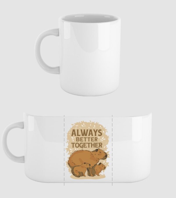 Capybara család minta fehér pólón