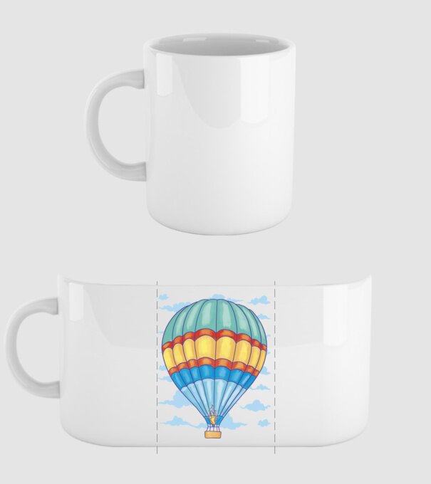 Hőlégballon minta fehér pólón