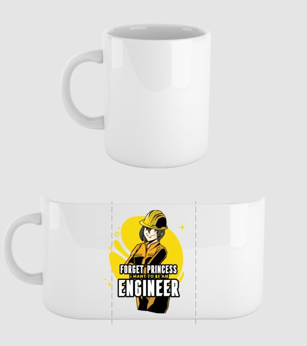 Mérnök csaj minta fehér pólón