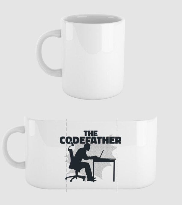The Codefather minta fehér pólón