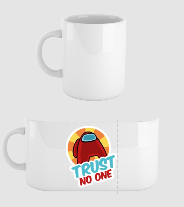 Trust no one - Among us minta fehér pólón