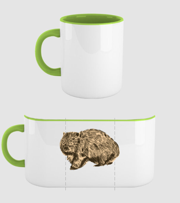 Wombat minta zöld pólón
