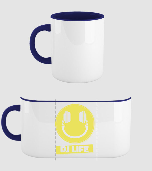DJ life minta sötétkék pólón