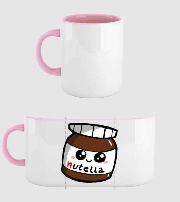Nutella minta világos rózsaszín pólón
