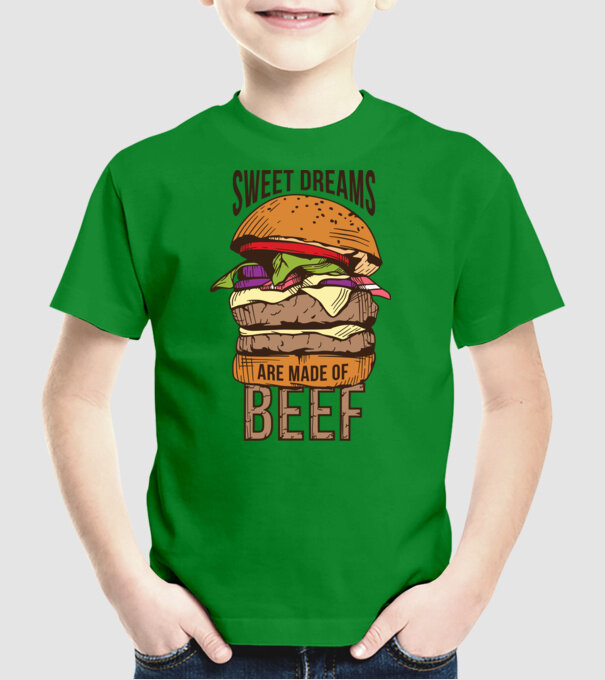 Hamburger minta zöld pólón