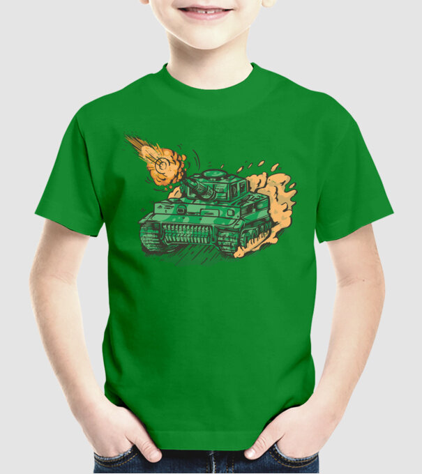 Tank minta zöld pólón