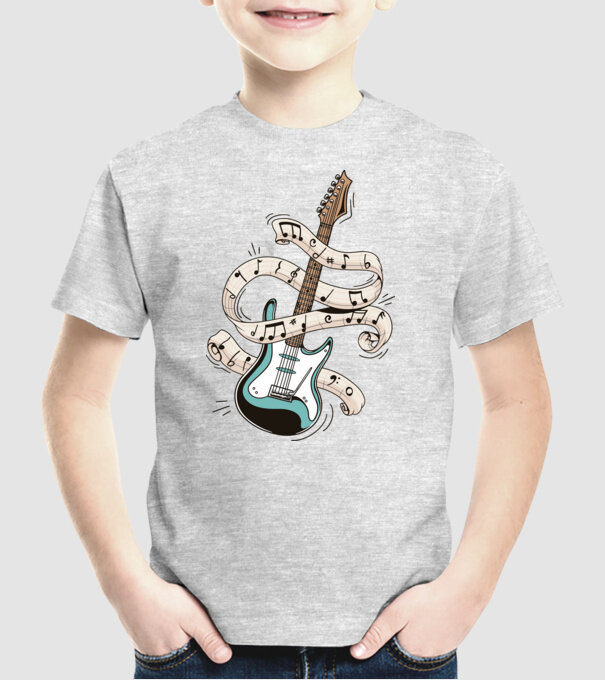 Elektromos gitár minta szürke pólón