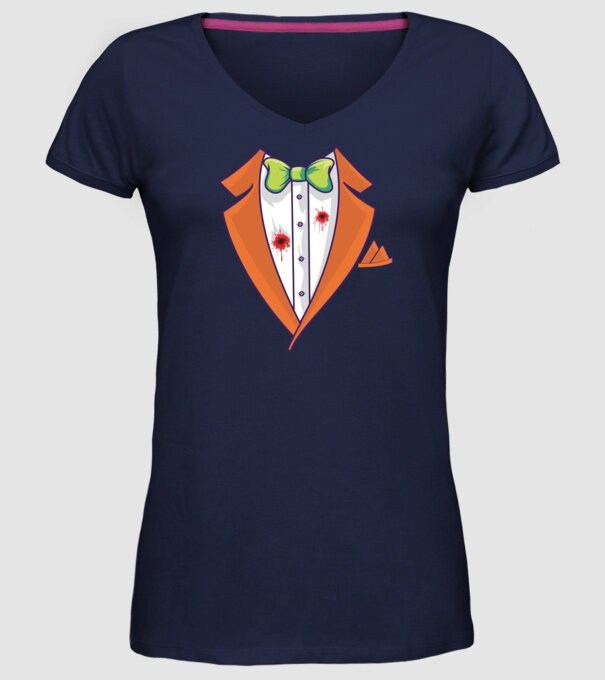 Joker öltöny minta sötétkék pólón