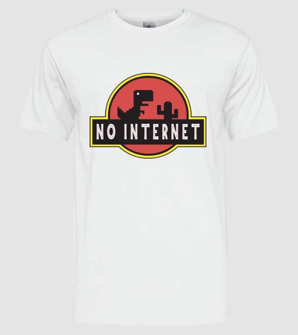No internet minta fehér pólón