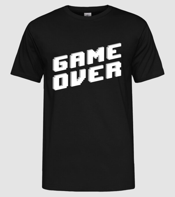 Game over minta fekete pólón
