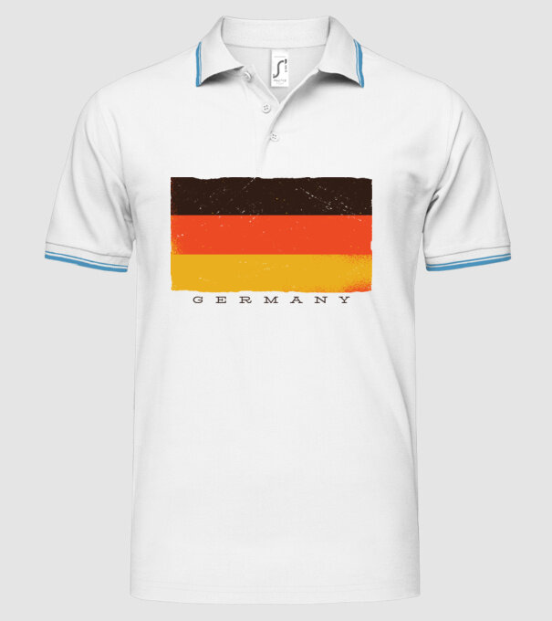 Németország minta fehér pólón