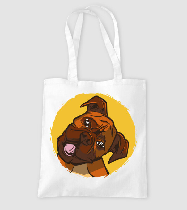Boxer kutya minta fehér pólón