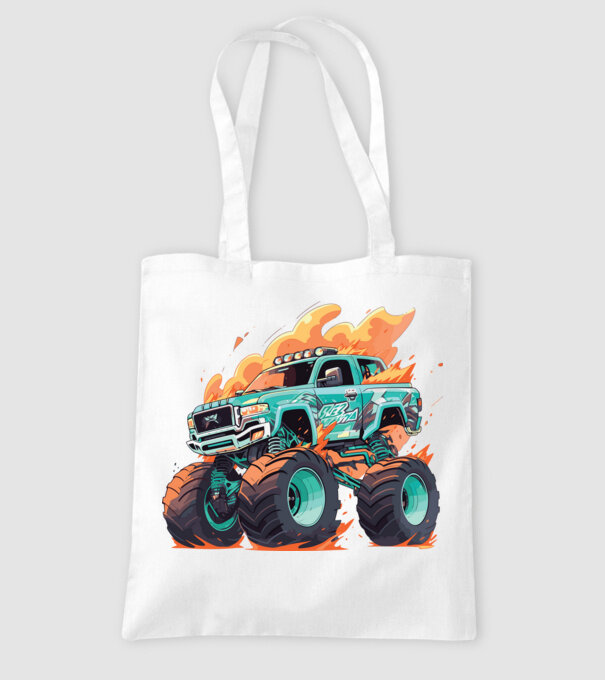 Monster truck minta fehér pólón