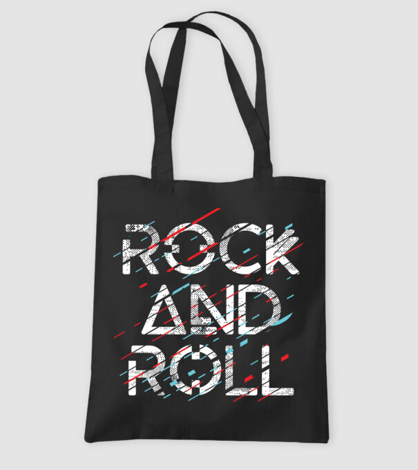 Rock and roll minta fekete pólón
