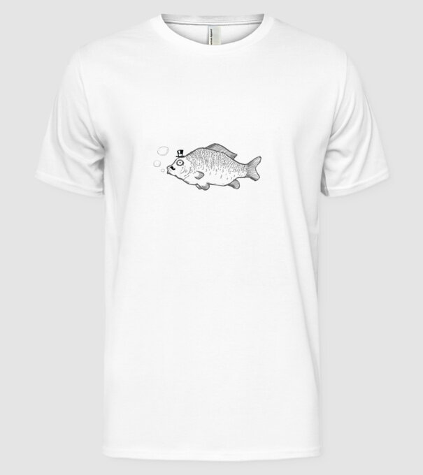 Mr. Fish minta fehér pólón