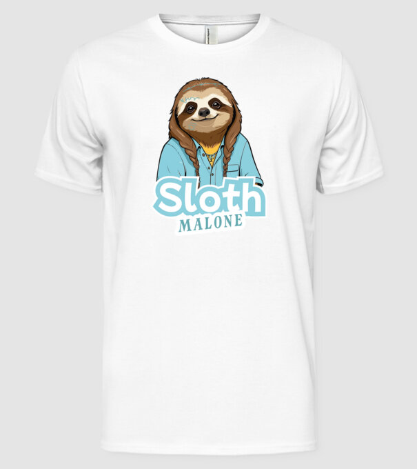 Sloth Malone minta fehér pólón