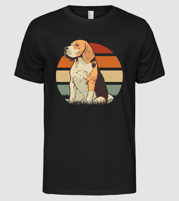 Beagle minta fekete pólón