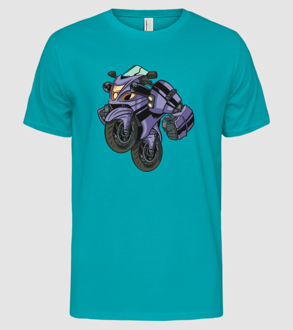 Transformers minta türkiz pólón