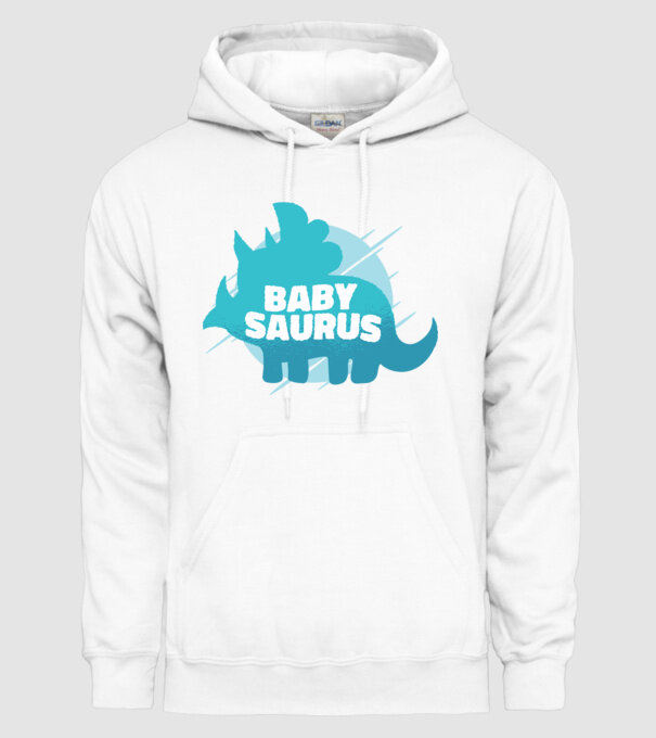 BabySaurus minta fehér pólón