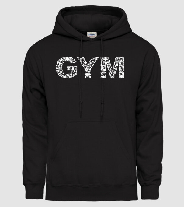 Gym minta fekete pólón