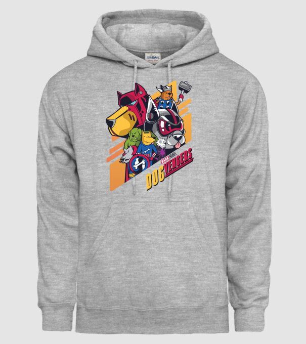 Bosszúálló kutyák - Dogvengers minta szürke pólón