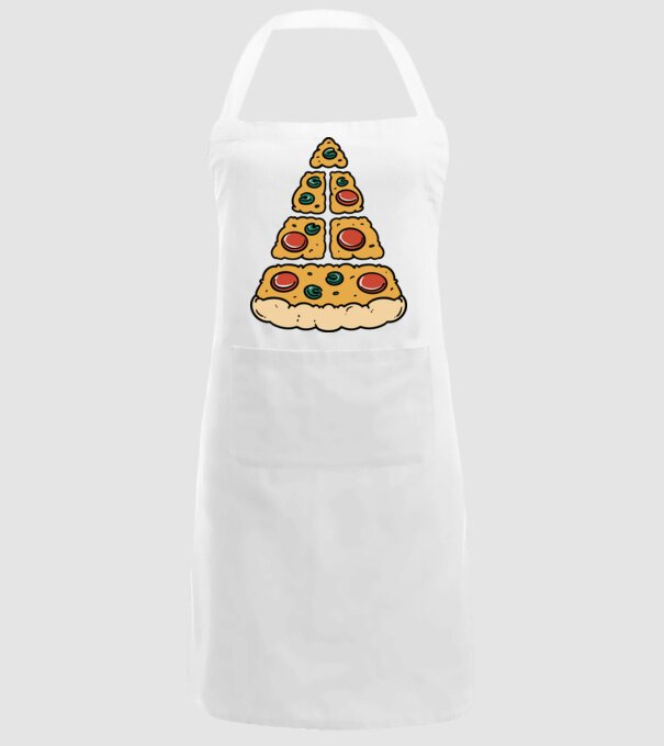 Pizza piramis minta fehér pólón
