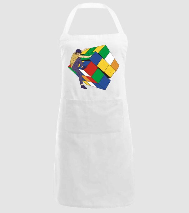 Rubik kocka minta fehér pólón