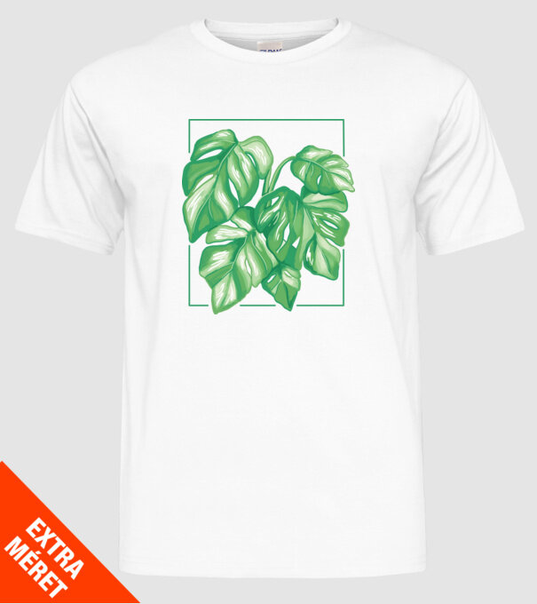 Monstera variegata növény minta fehér pólón