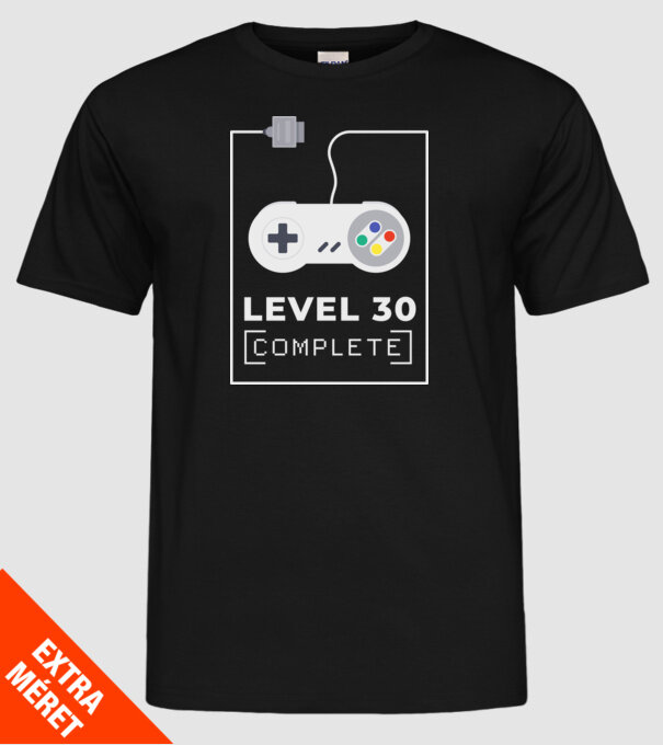 Level 30 minta fekete pólón