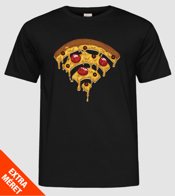 Pizza Wi-fi minta fekete pólón
