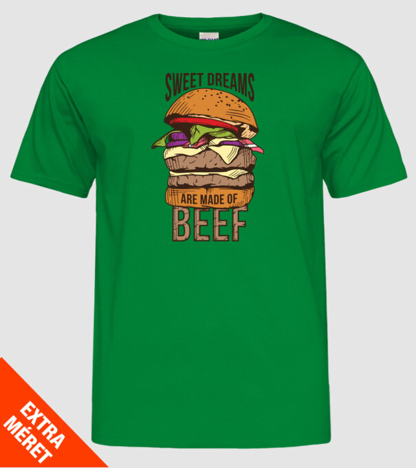 Hamburger minta zöld pólón