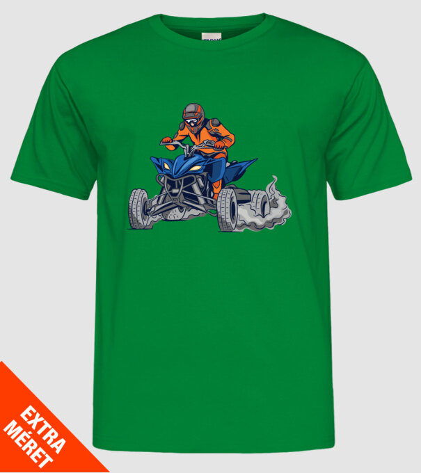 Quad minta zöld pólón