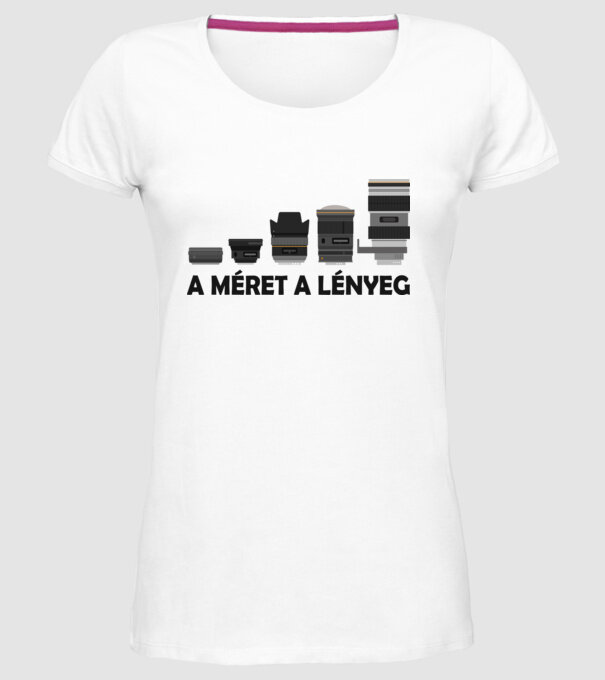 A méret a lényeg minta fehér pólón