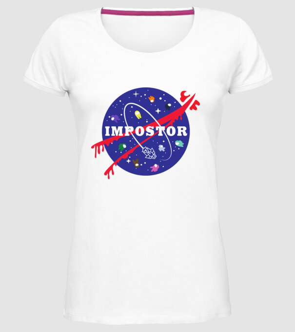 Impostor - Among us minta fehér pólón