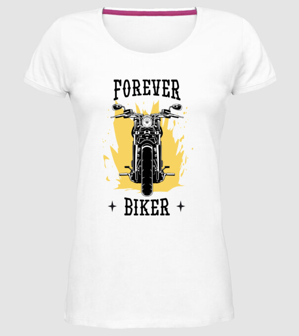 Örökké motoros minta fehér pólón