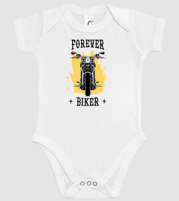 Örökké motoros minta fehér pólón