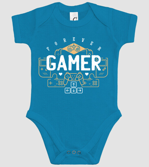 Örökké gamer minta türkiz pólón