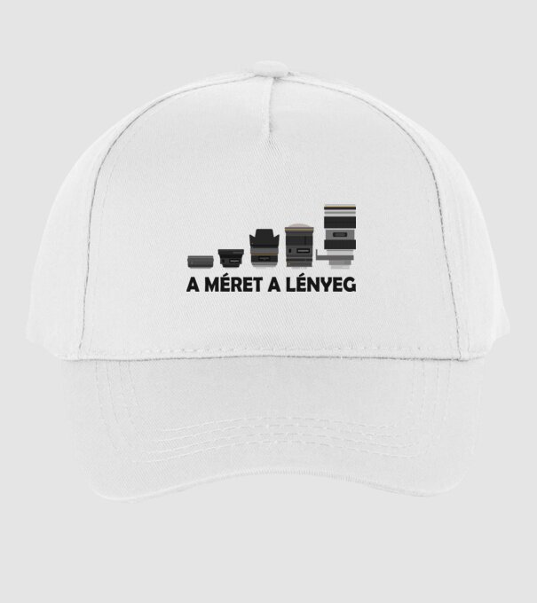 A méret a lényeg minta fehér pólón