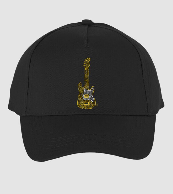 Elektromos gitár minta fekete pólón