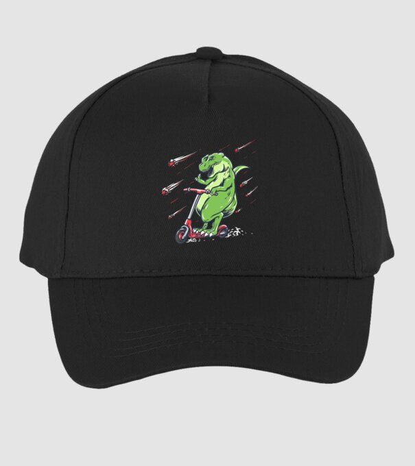 T-rex rolleren minta fekete pólón