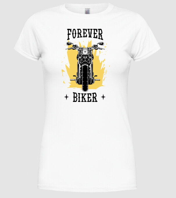 Örökké motoros minta fehér pólón