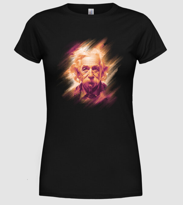 Albert Einstein minta fekete pólón