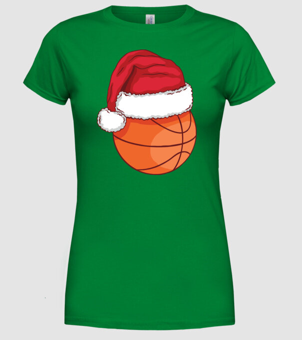 Karácsonyi kosárlabda minta zöld pólón