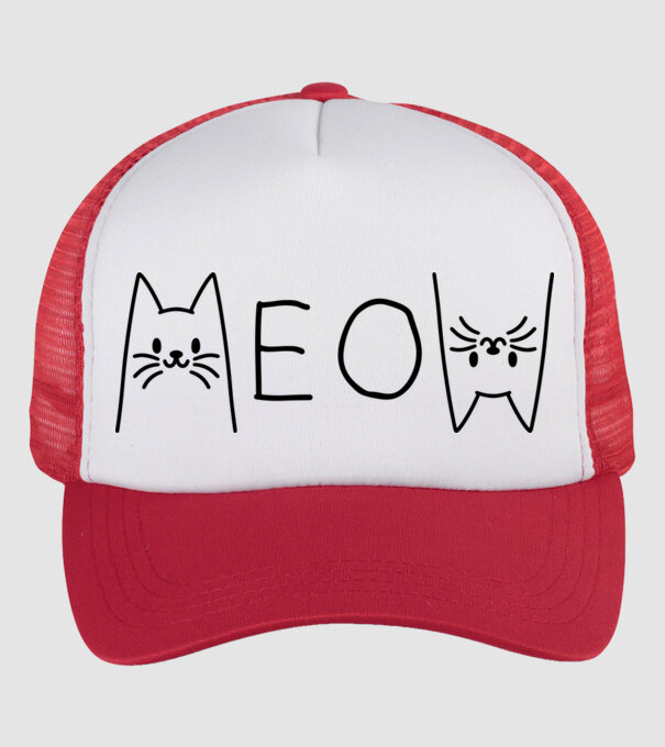 Meow minta fehér/piros pólón