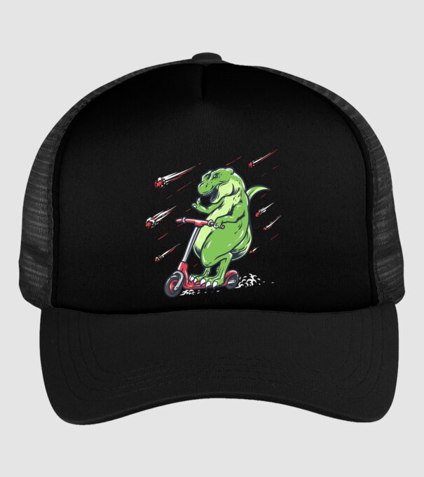 T-rex rolleren minta fekete pólón