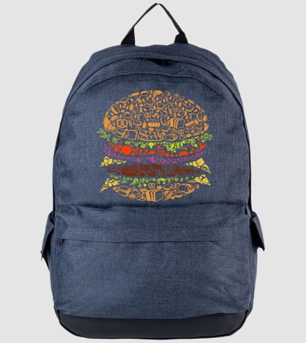 Hamburger minta farmerkék pólón