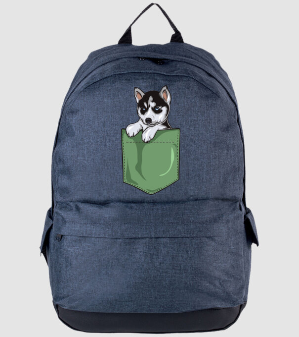 Husky zsebminta minta farmerkék pólón
