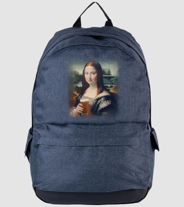 Mona Lisa sörrel minta farmerkék pólón