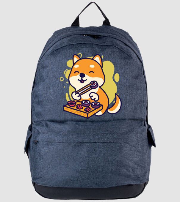 Shiba minta farmerkék pólón